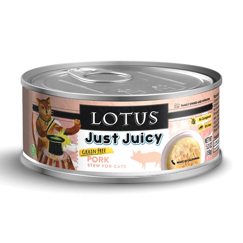 Lotus Just Juicy Cat Wet Food - Pork 5.3oz - Maokids Pet