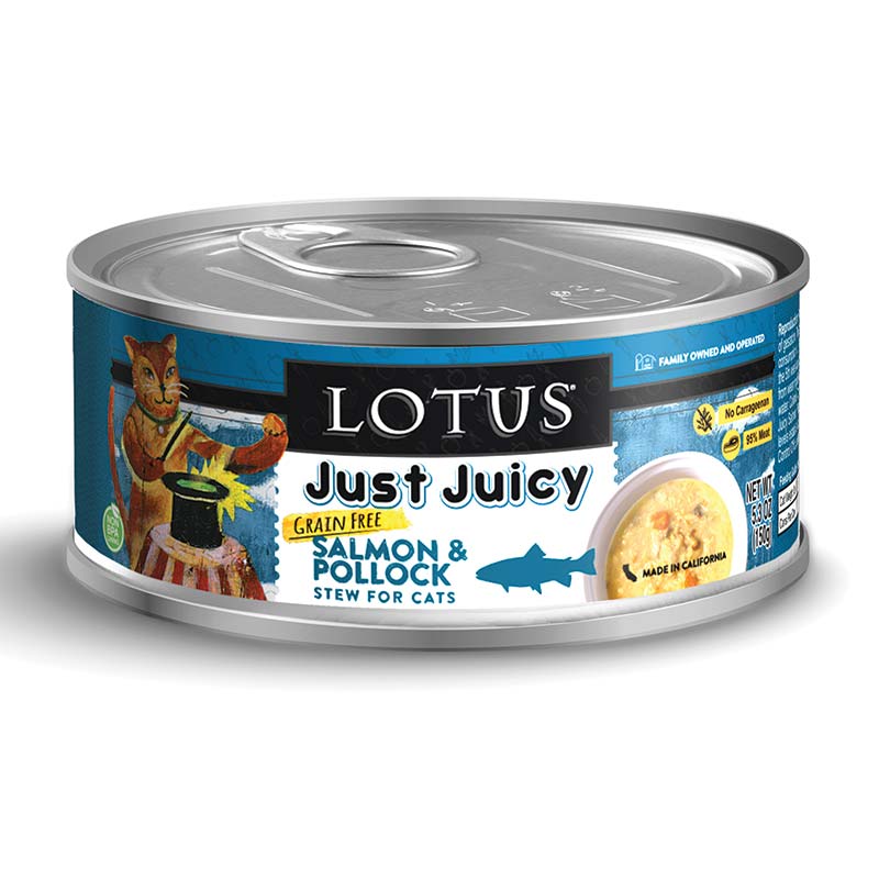 Lotus Just Juicy Cat Wet Food - Salmon & Pollock 5.3oz - Maokids Pet