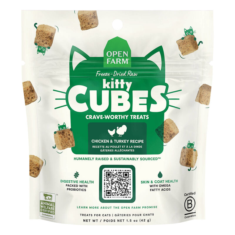Open Farm Kitty Cubes Freeze Dried Raw Chicken & Turkey Cat Treats