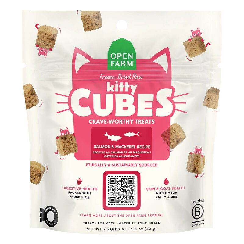 Open Farm Kitty Cubes Freeze Dried Raw Salmon & Mackerel Cat Treats
