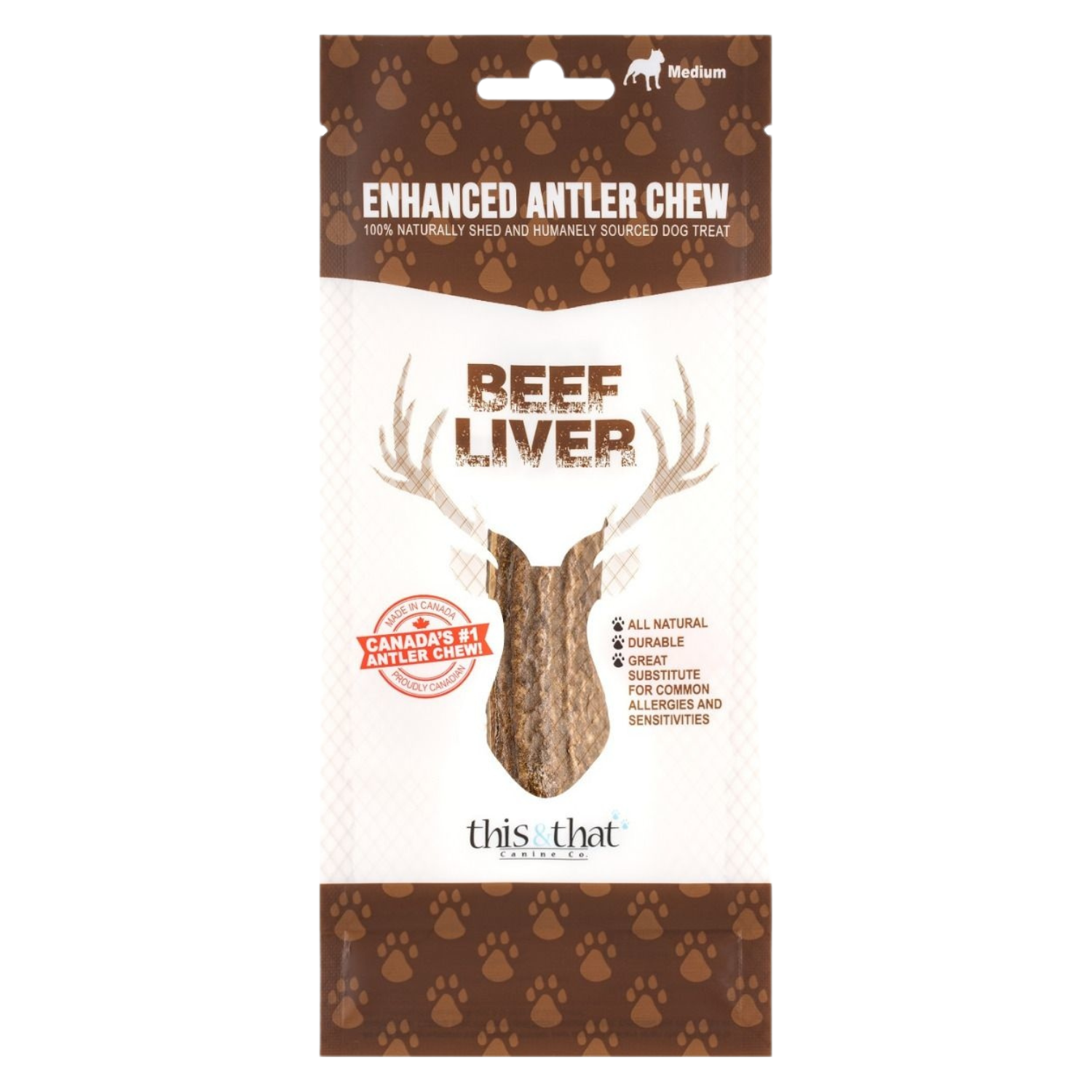 This & That Enhanced Antler Dog Chew Treat - Beef Liver - Maokids Pet