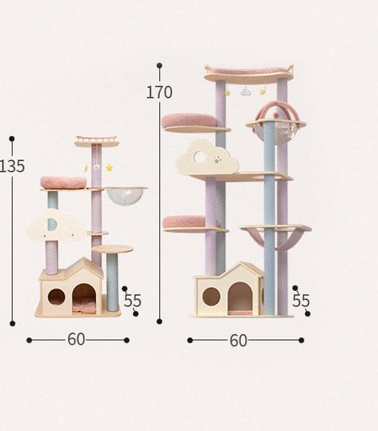 Dreamland Wooden Cat Tree – Pink