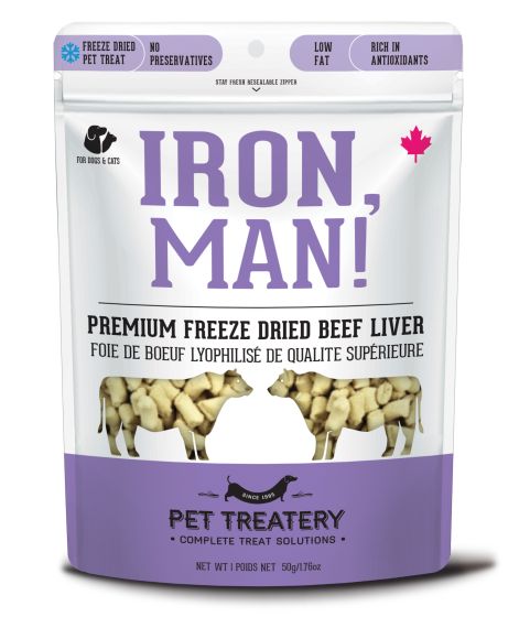 Granville Iron Man! Premium Freeze Dried Beef Liver Treats For Cat & Dog - 50g - Maokids Pet