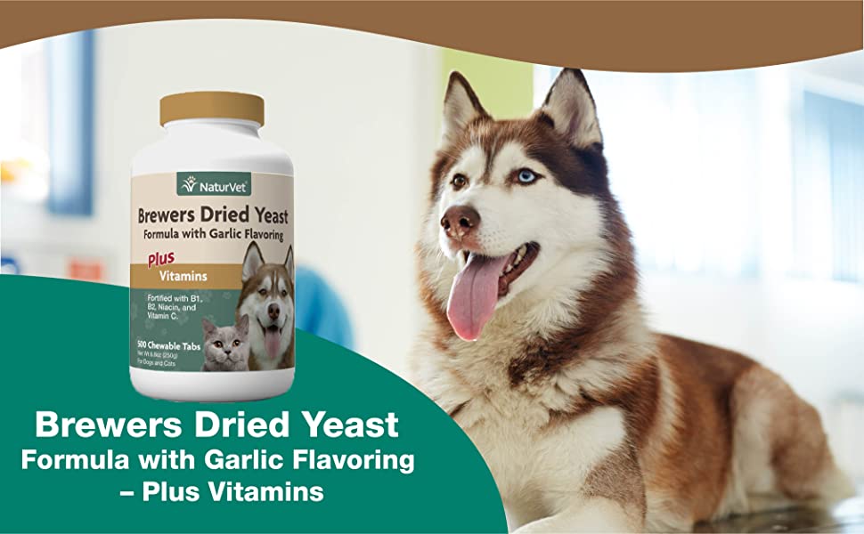 NaturVet Brewers Dried Yeast With Garlic Chewable Tablets - 100ct - Maokids Pet