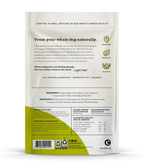 Crumps' Natural Plaque Busters Advanced Double Fresh Dental Sticks With Sea Kelp & Mint - Dog Dental Chews - 10pc 7in 270g - Maokids Pet