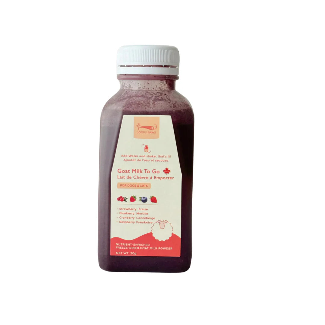 Loopypaws Goat Milk To Go For Cat & Dog - Mixed Berries - 320ml - Maokids Pet