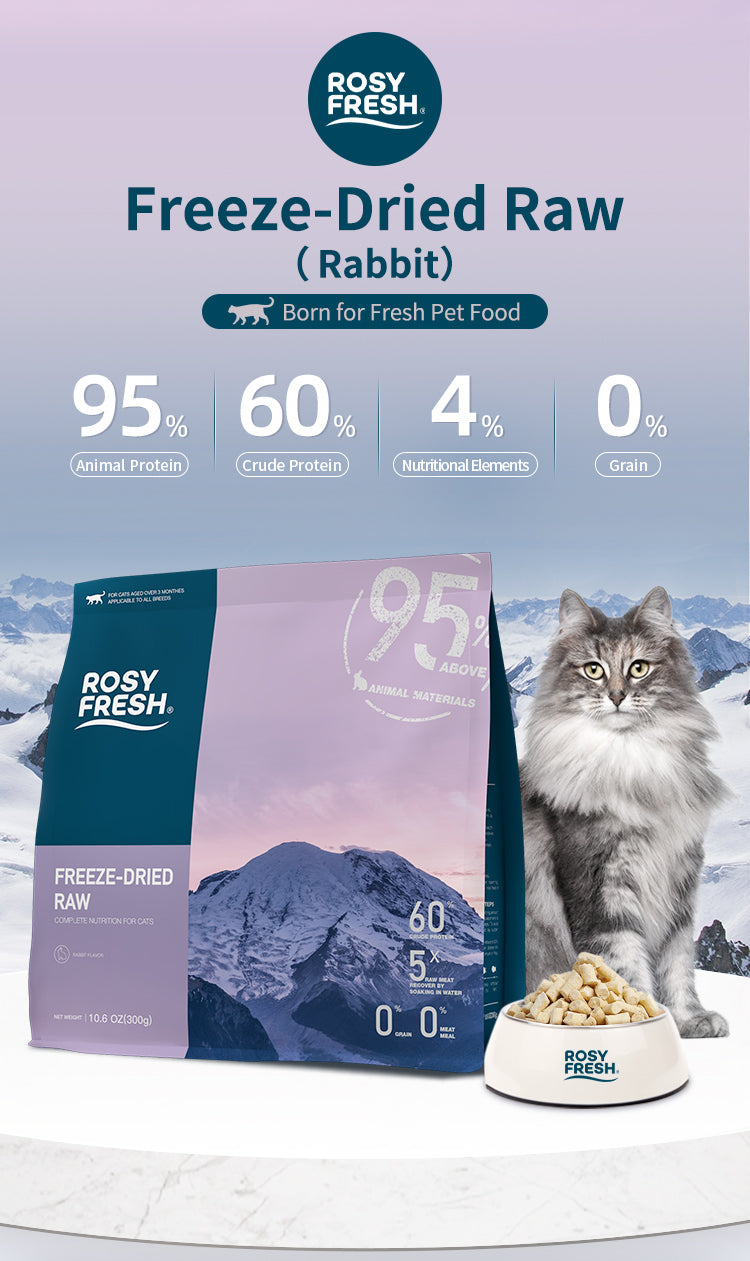 Rosy Fresh Rabbit & Chicken Recipe Raw Freeze-Dried Cat Food - 300g/Bag