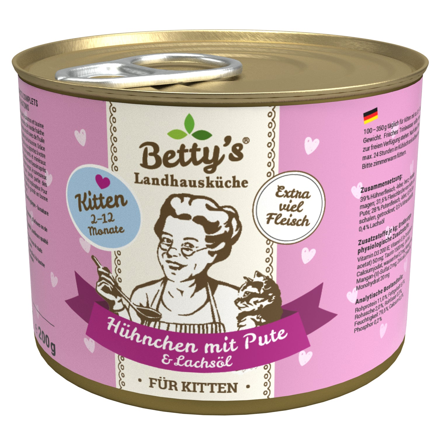 德国Betty's贝蒂老奶奶 幼猫鸡肉火鸡配方经典主食罐头 高肉含量