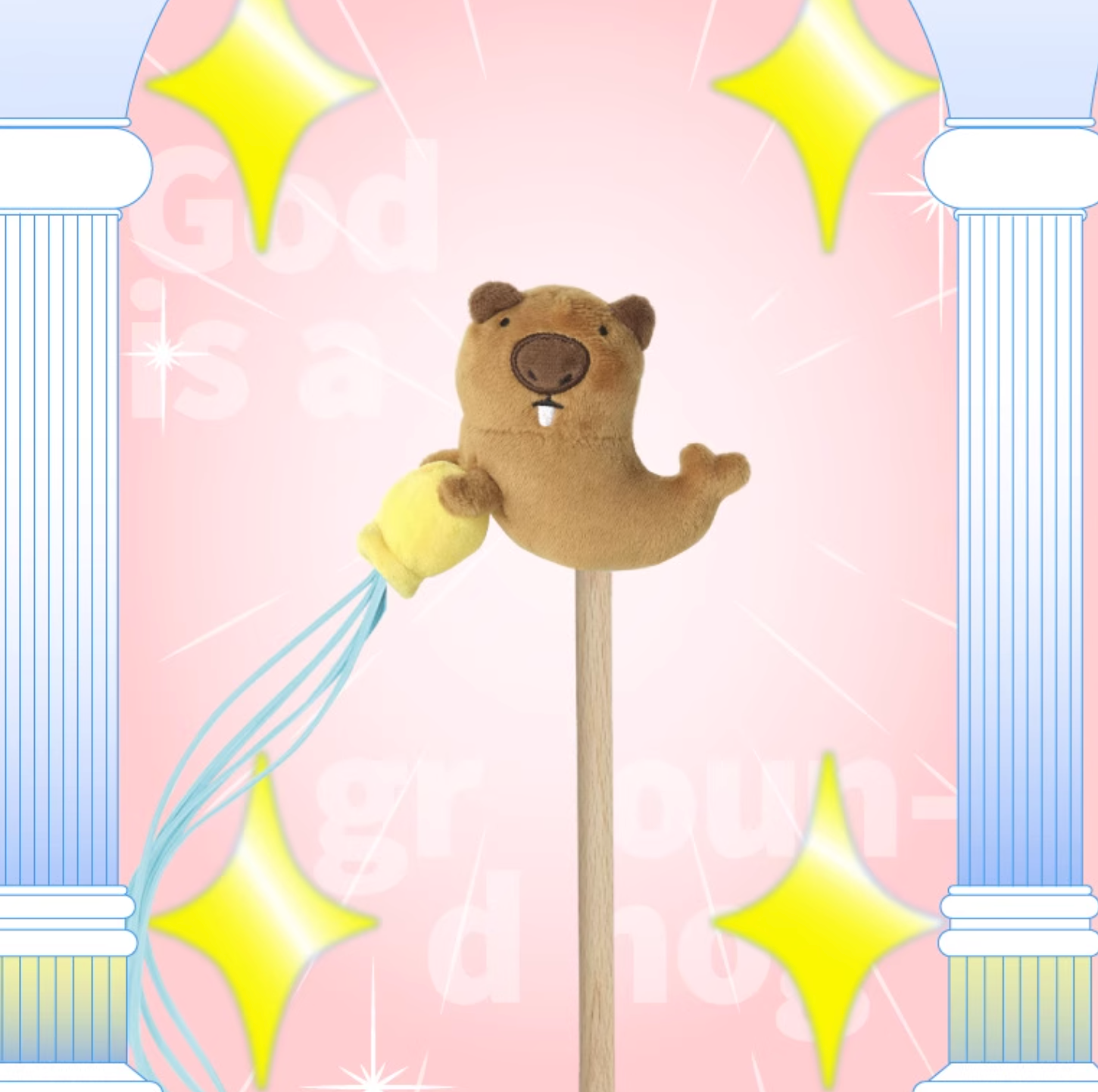 Purlab Groundhog Cat Teaser Wand with Catnip - Maokids Pet