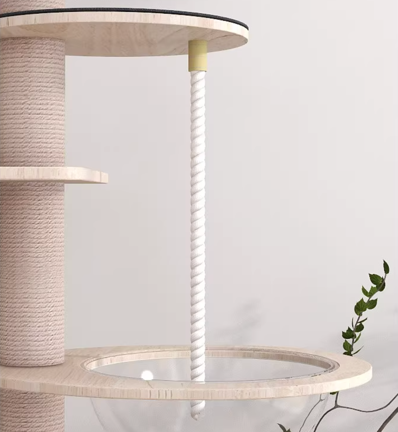 MengZhu Solid Wood Large Cloudy Cat Tree - Maokids Pet