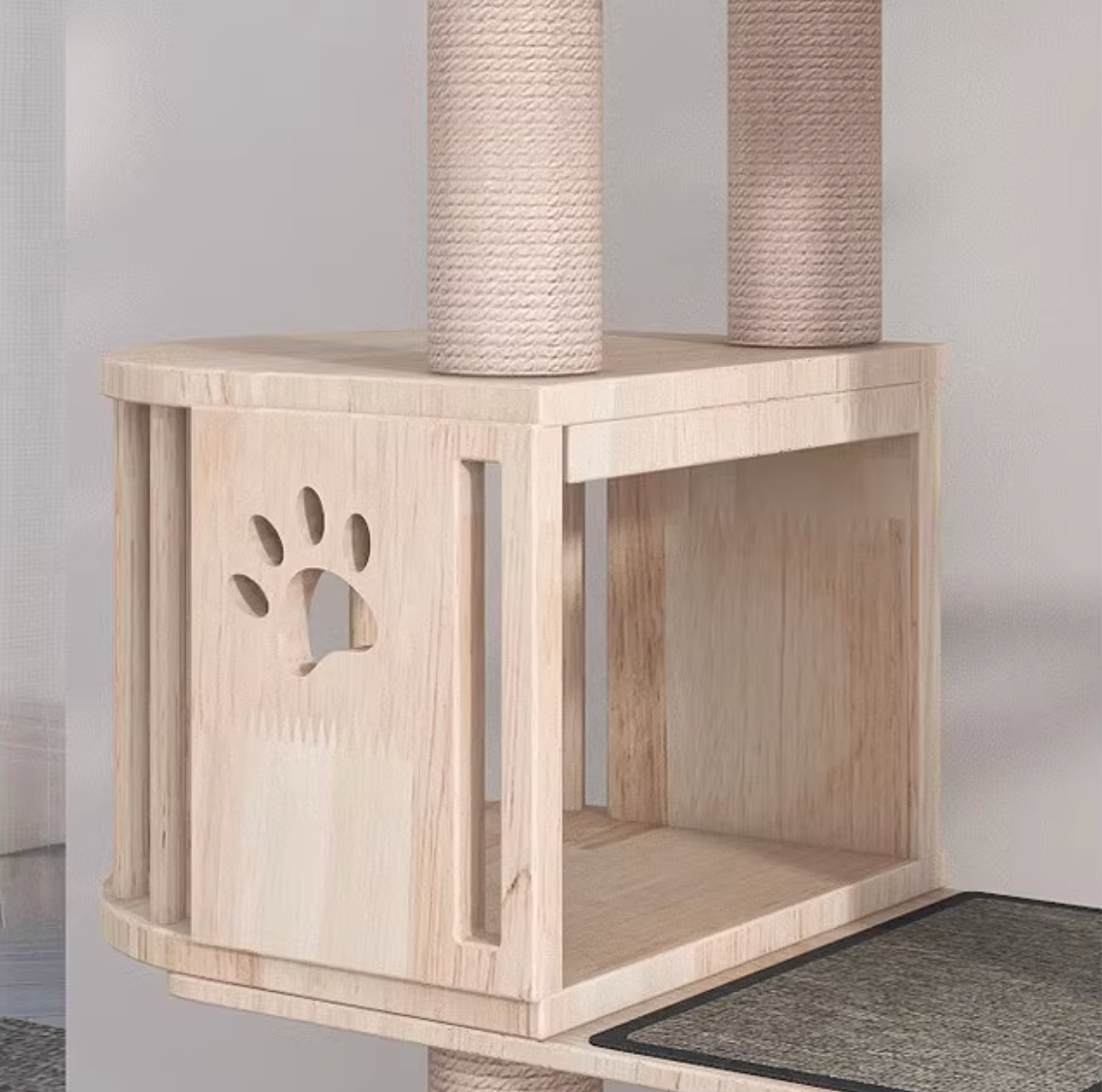 MengZhu Solid Wood Large Cloudy Cat Tree - Maokids Pet