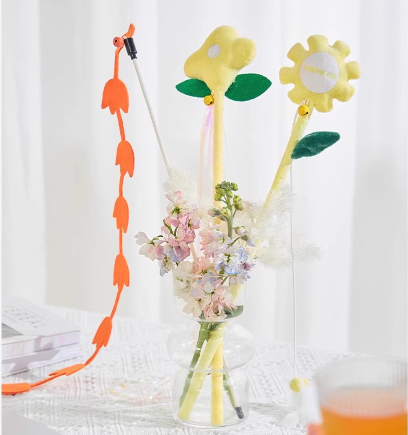 Luuks Up Cat Flower Teaser Wand Set - Maokids Pet