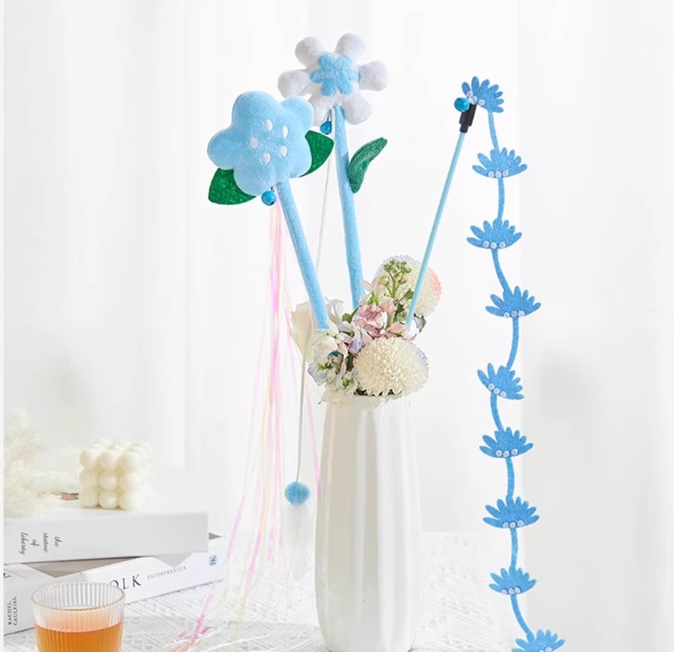 Luuks Up Cat Flower Teaser Wand Set - Maokids Pet