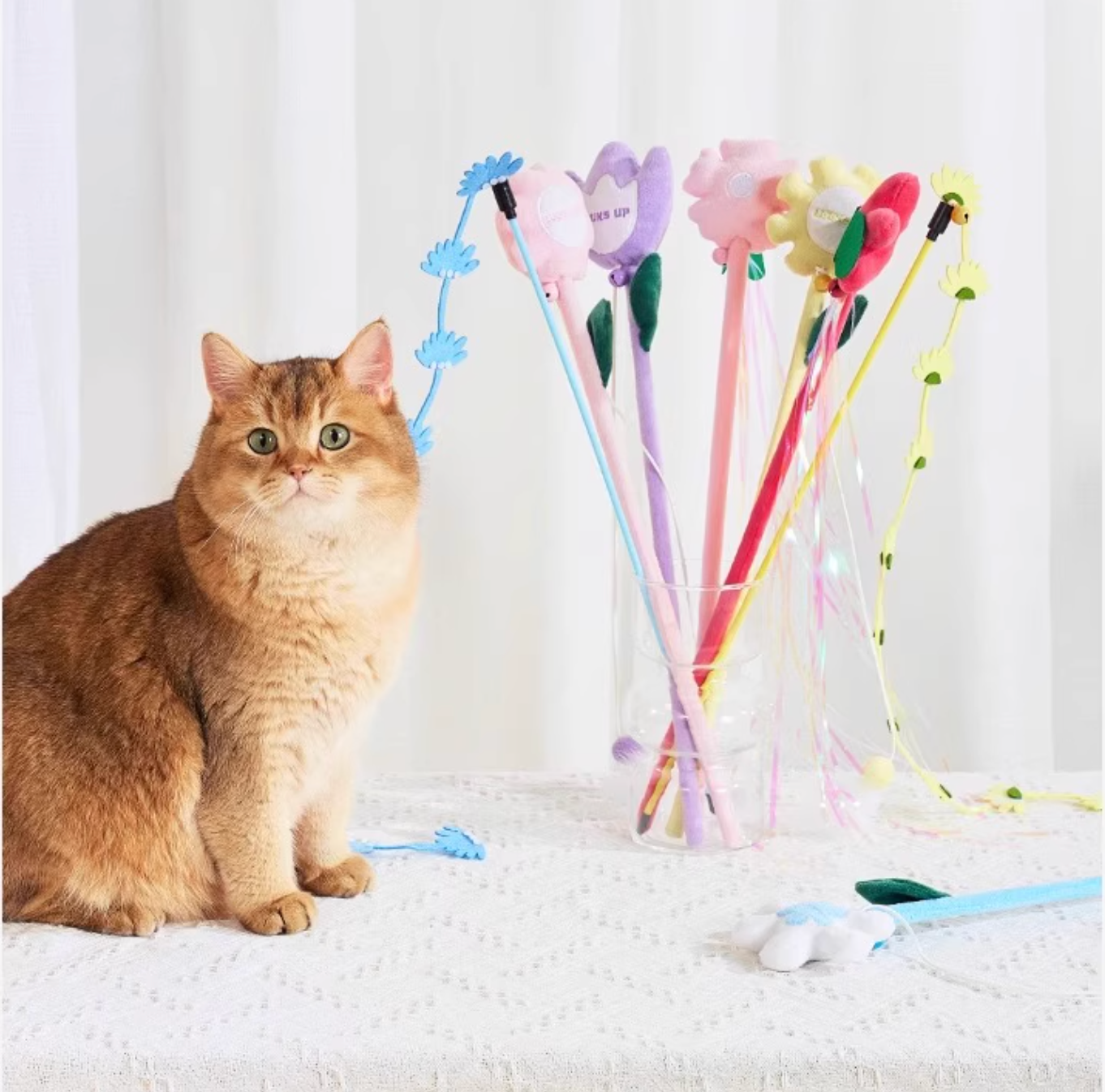 Luuks Up Cat Flower Teaser Wand Set - Maokids Pet