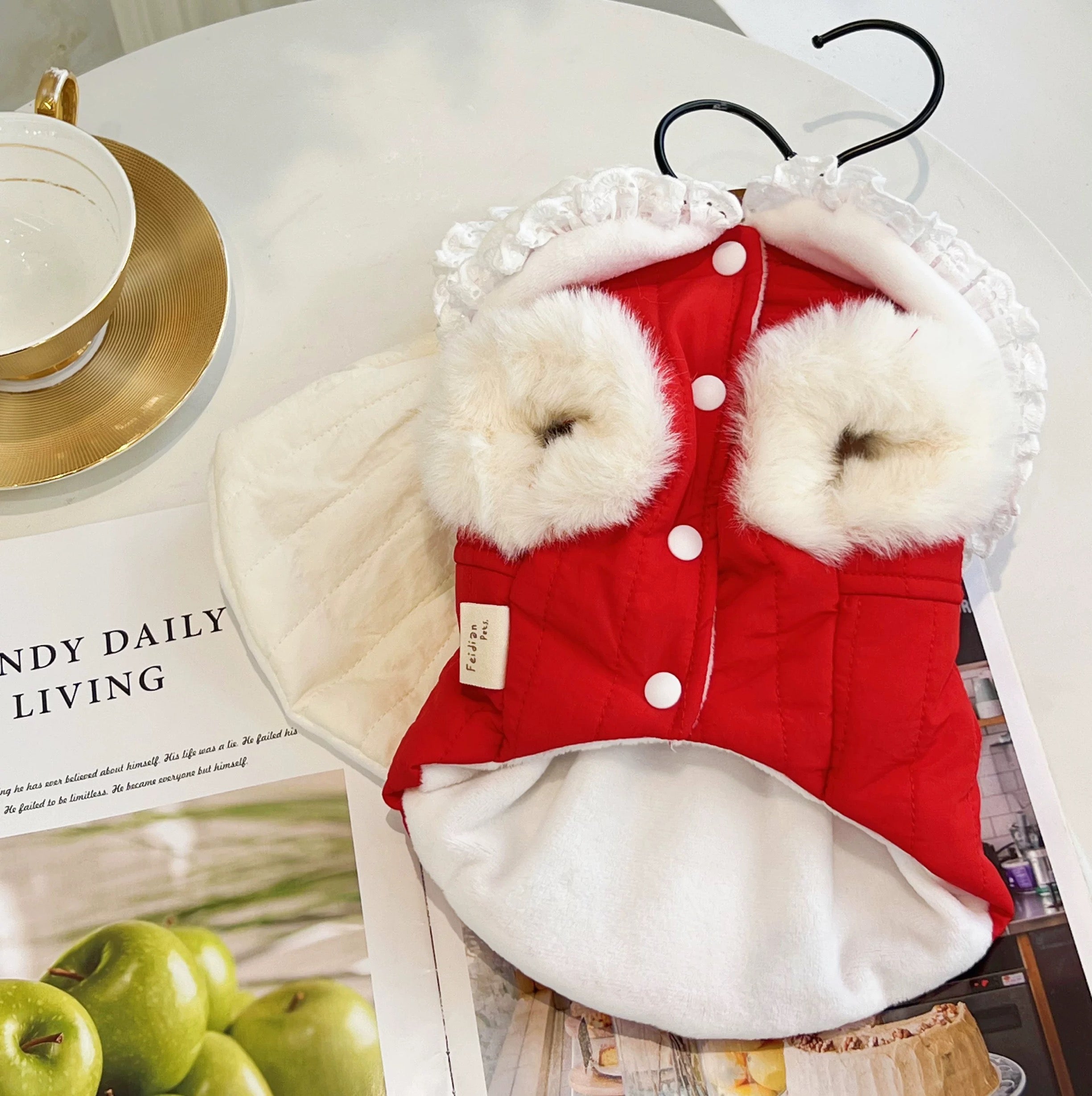 Rabbit Embroidery & Doll Collar Cotton Coat For Dog & Cat - Maokids Pet