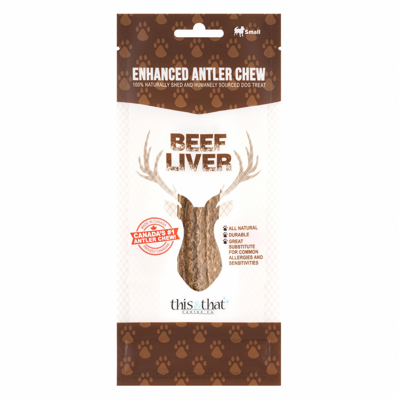 This & That Enhanced Antler Dog Chew Treat - Beef Liver - Maokids Pet