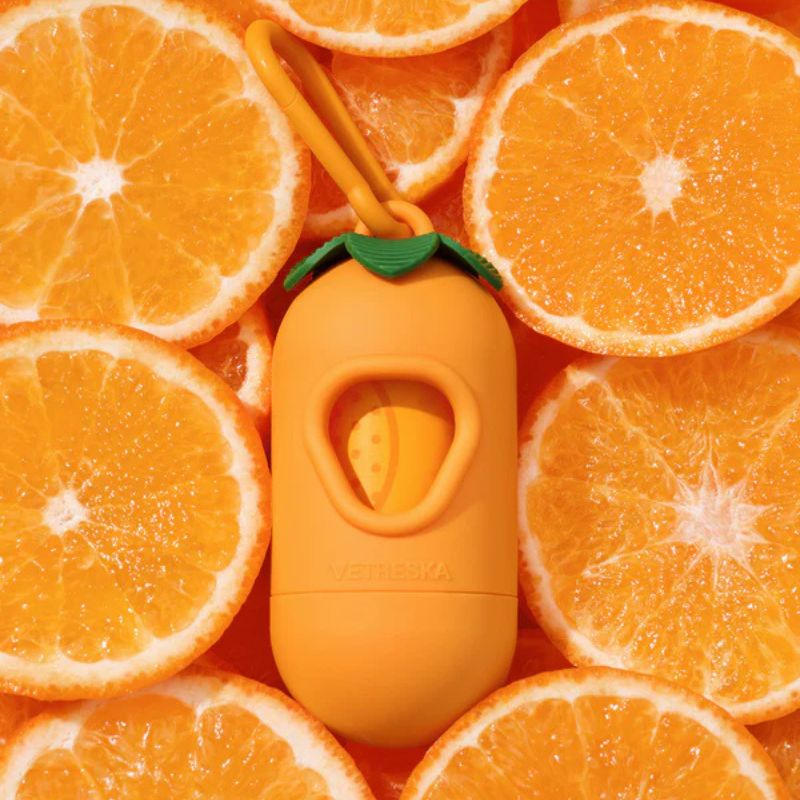 Vetreska Tangerine Pet Poop Bags & Dispenser - Maokids Pet