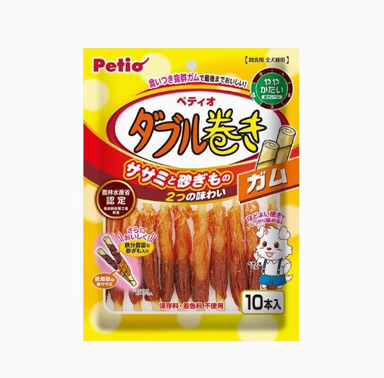 Petio Medium Dental Sticks For Dog - Chicken & Gizzard Wrapped Beef Tendon - Maokids Pet