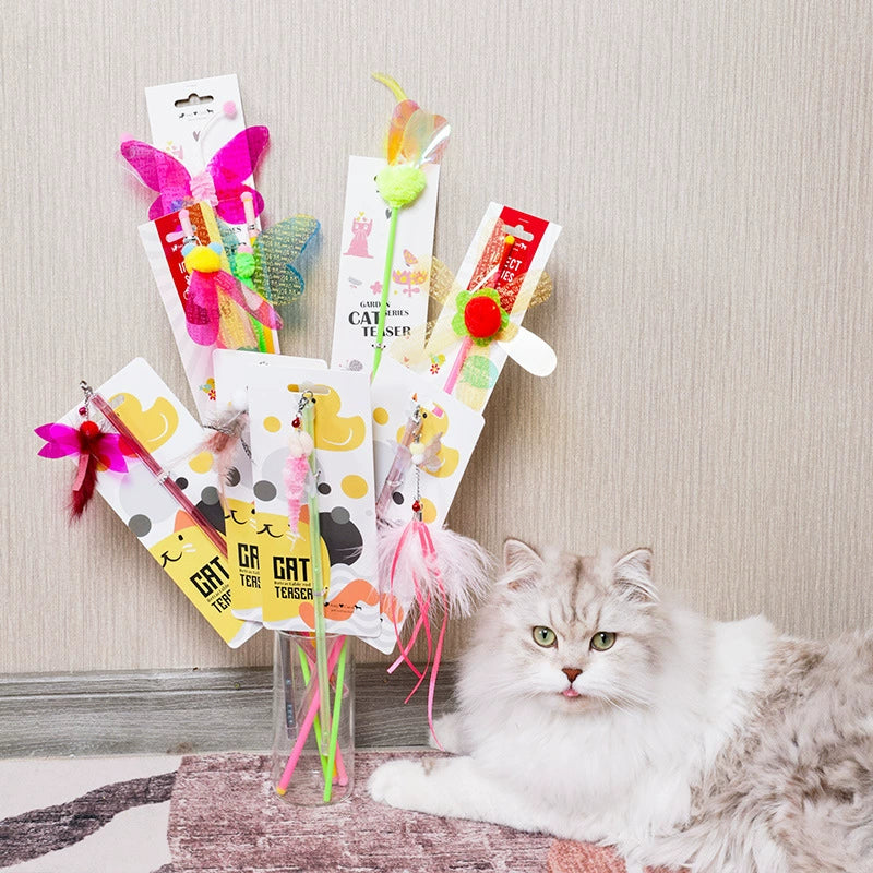 Amy & Carol Feather and Sequin Cat Teaser Wand - Maokids Pet