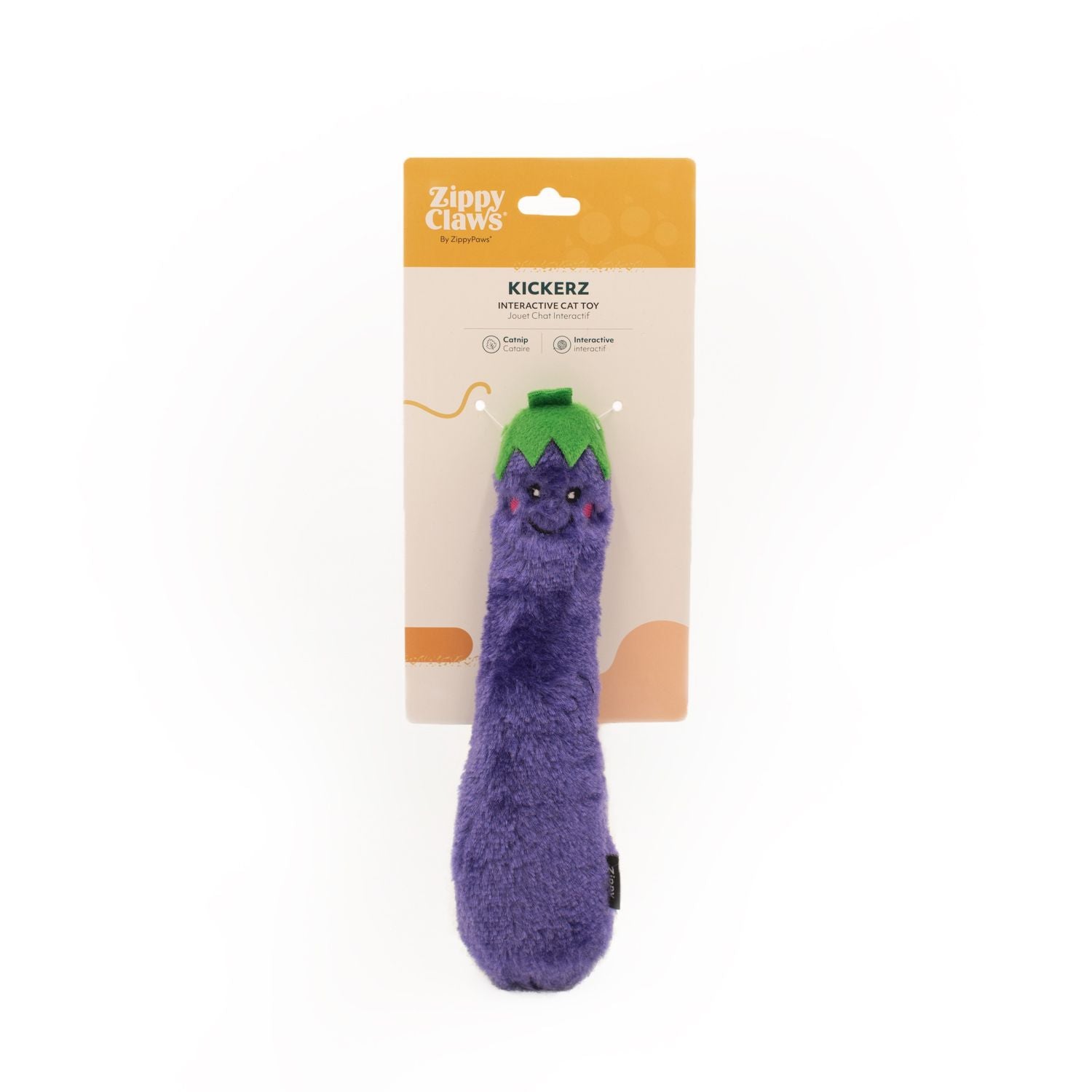 ZippyClaws Kickerz Cat Toy - Eggplant