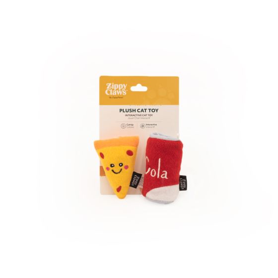 ZippyClaws NomNomz Cat Toy - Pizza and Cola