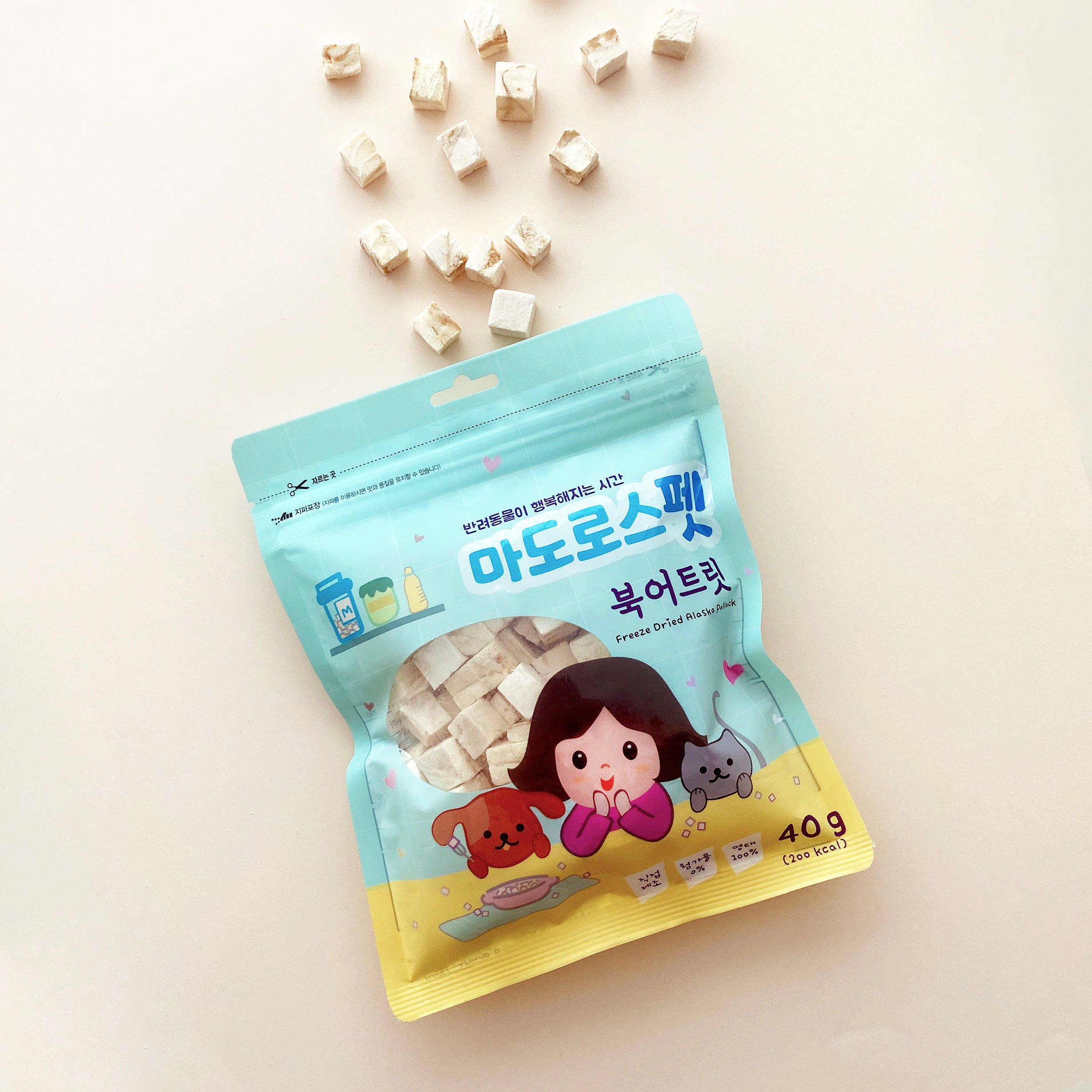 Matroos Freeze Dried Alaska Pollack Treats For Cat & Dog - 40g - Maokids Pet