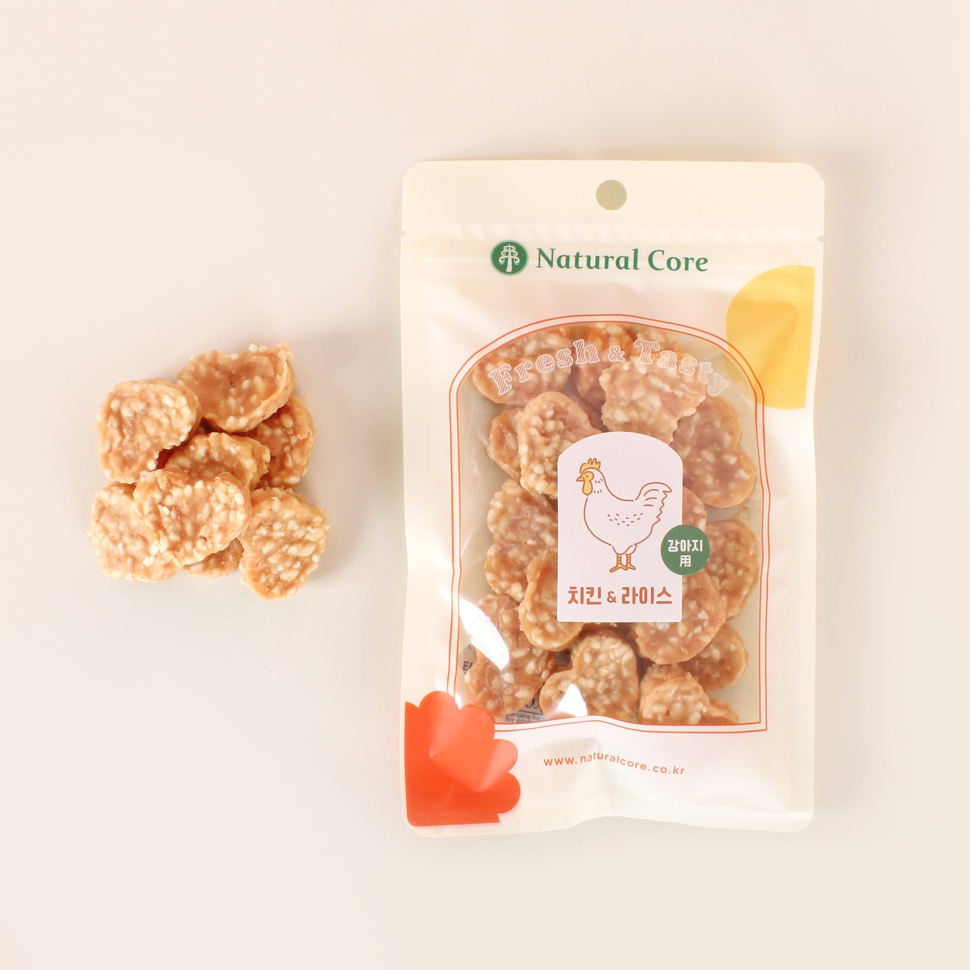 Natural Core Chicken & Rice Popcorn Dog Crispy Treats - 100g - Maokids Pet