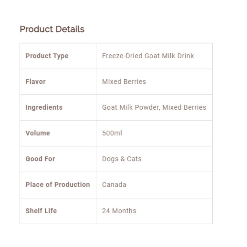 Loopypaws Goat Milk To Go For Cat & Dog - Mixed Berries - 320ml - Maokids Pet