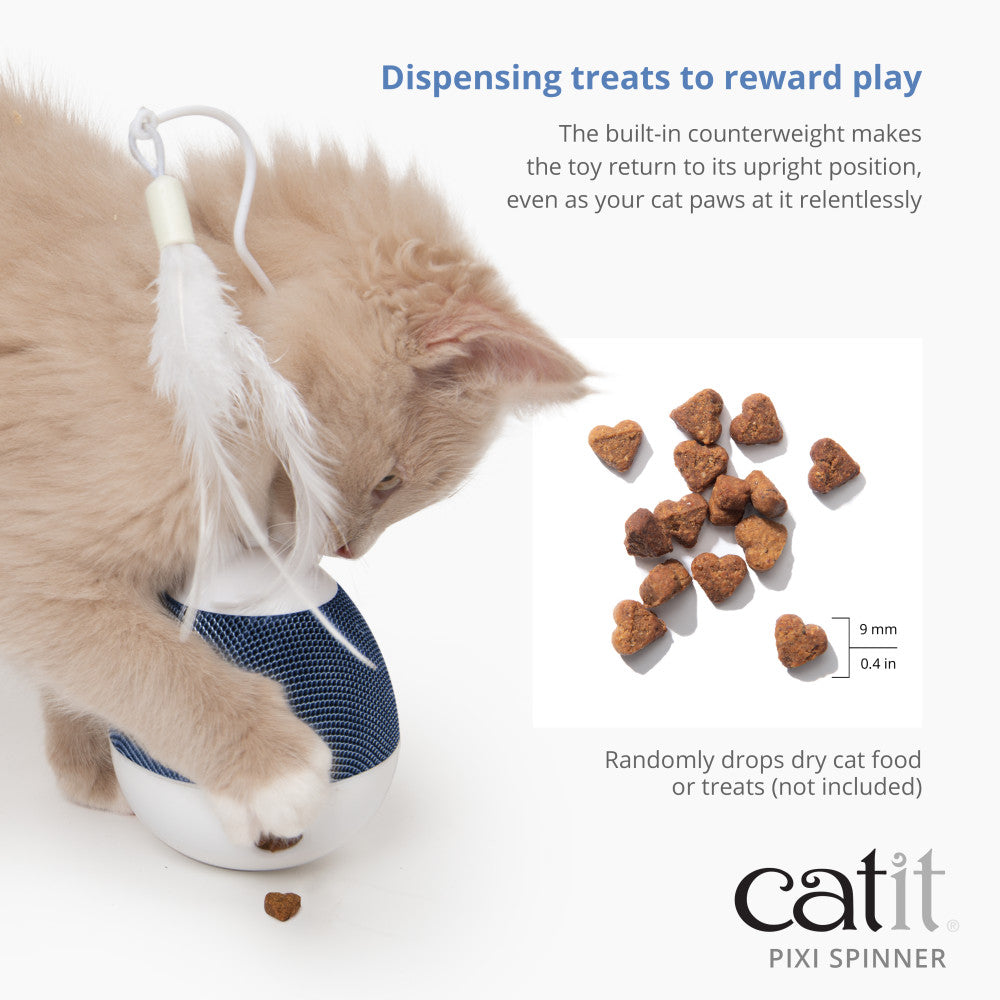 Catit PIXI Spinner - Silver / Blue - Maokids Pet