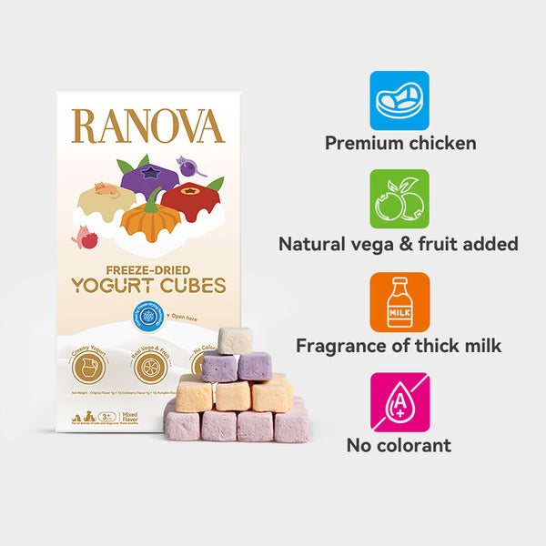 Ranova Freeze Dried Yogurt (Mixed Flavor) For Dog & Cat - 40g - Maokids Pet