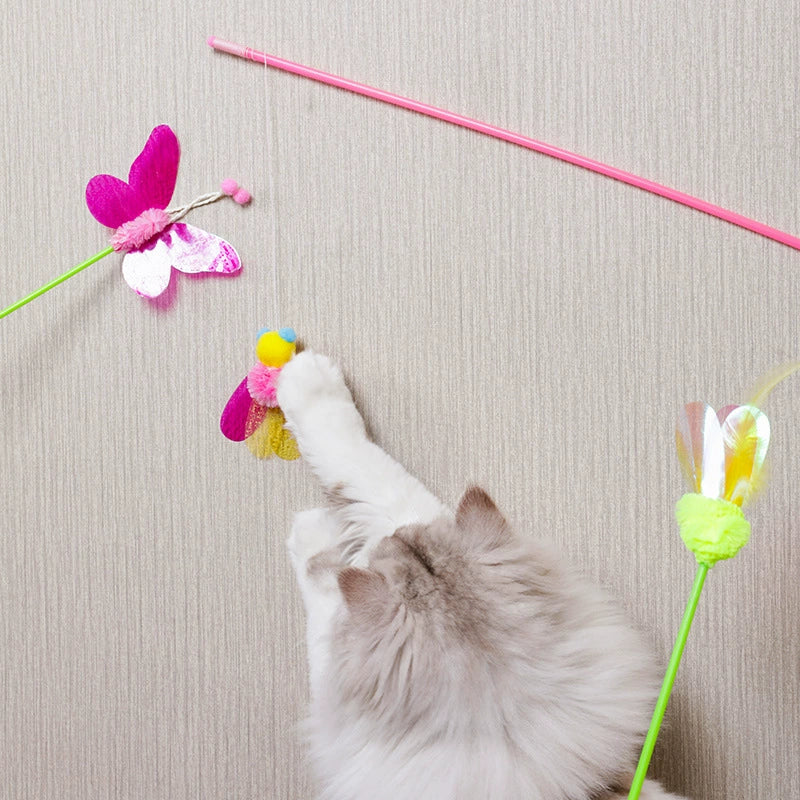 Amy & Carol Feather and Sequin Cat Teaser Wand - Maokids Pet