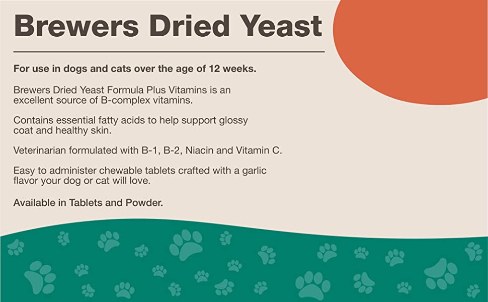NaturVet Brewers Dried Yeast With Garlic Chewable Tablets - 100ct - Maokids Pet