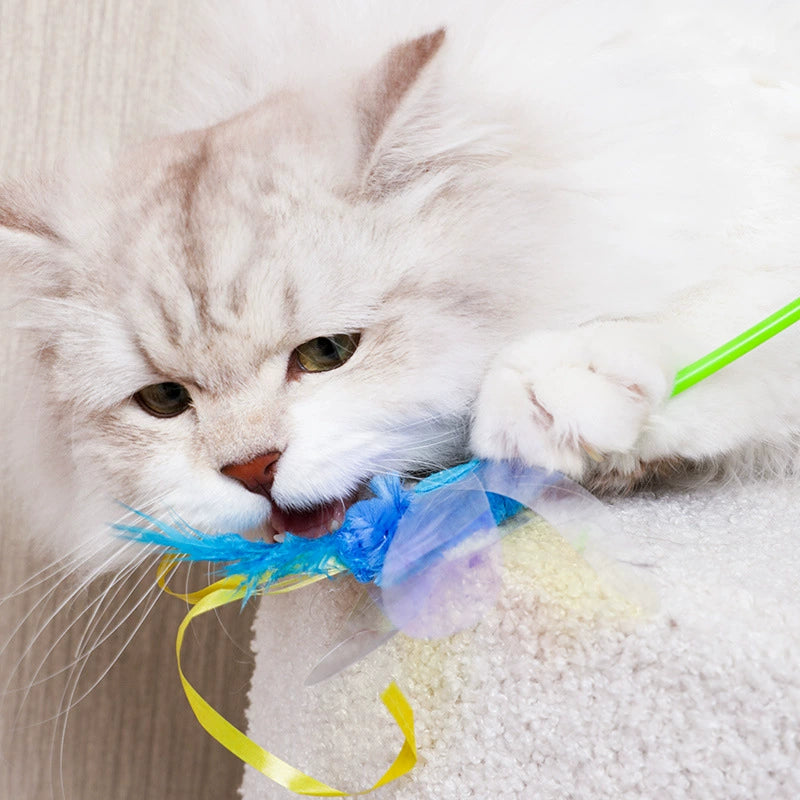 Amy & Carol Feather and Sequin Cat Teaser Wand - Maokids Pet