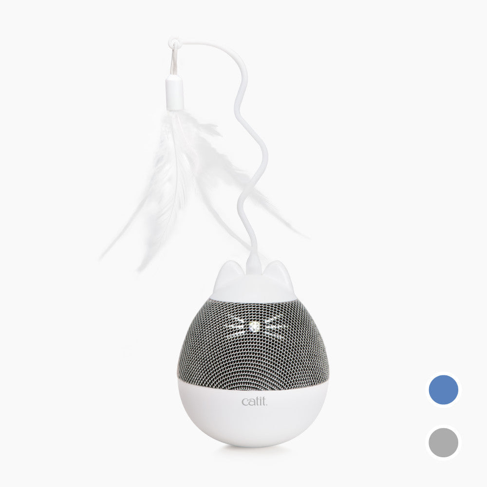 Catit PIXI Spinner - Silver / Blue - Maokids Pet