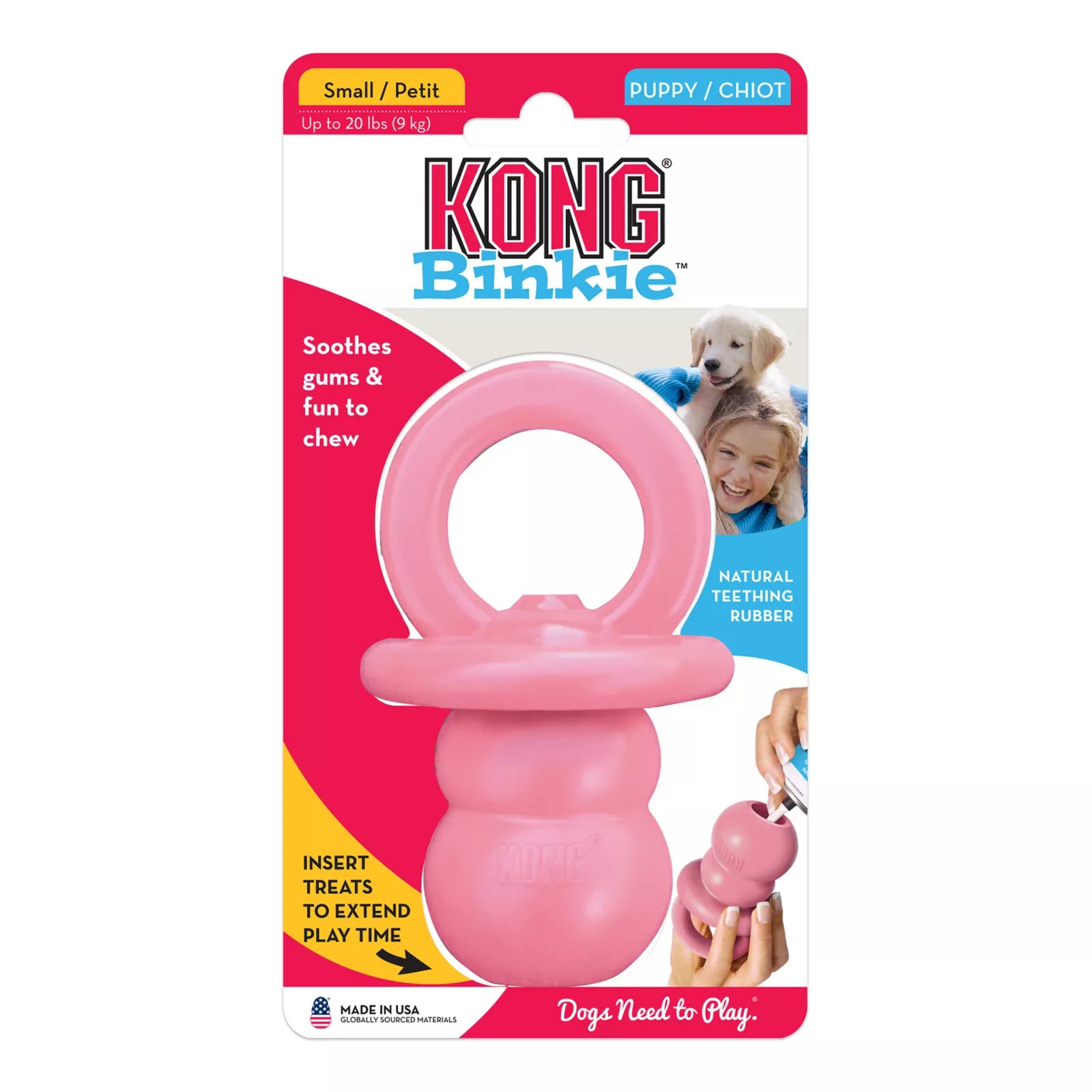 KONG 安抚漏食啃咬幼犬磨牙玩具 保护牙齿牙龈 咬咬玩具 柔软天然乳胶材质 两种尺寸可选
