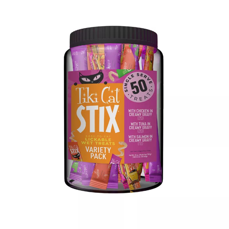 Tiki Cat Stix Cat Wet Treats - Variety Jar - 50ct