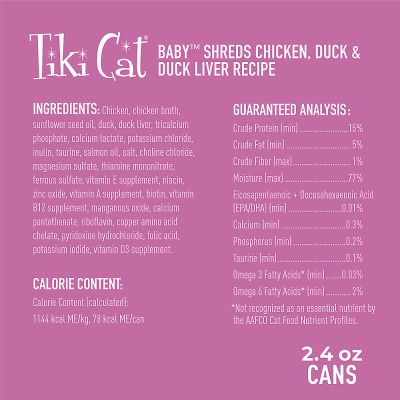 Tiki Cat Baby Kitten Chicken, Duck & Duck Liver Recipe Cat Wet Food - 2.4oz - Maokids Pet