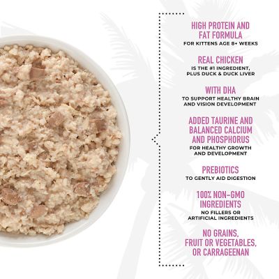 Tiki Cat Baby Kitten Chicken, Duck & Duck Liver Recipe Cat Wet Food - 2.4oz - Maokids Pet