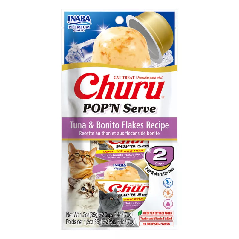 Inaba Churu POP'N Serve Cat Treat - Tuna & Bonito Flakes - Maokids Pet