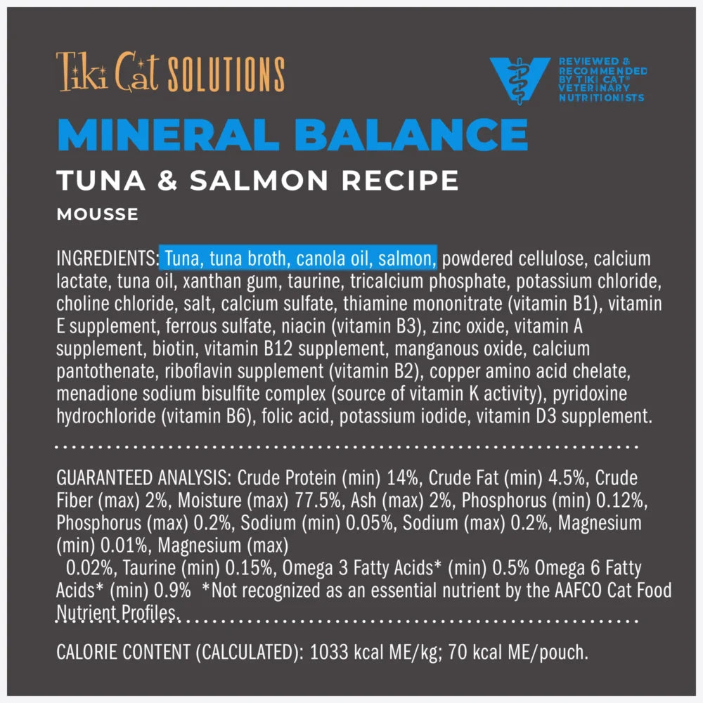Tiki Cat Solution™ Mineral Balance Tuna & Salmon Recipe Cat Wet Food - 2.4oz