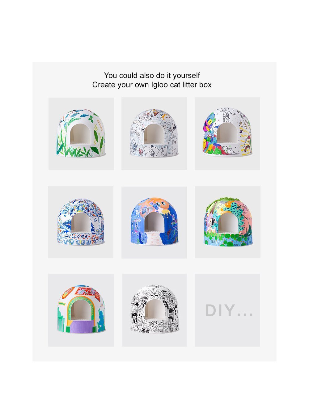 Pidan "Igloo" Cat Litter Box with litter scoop - Maokids Pet
