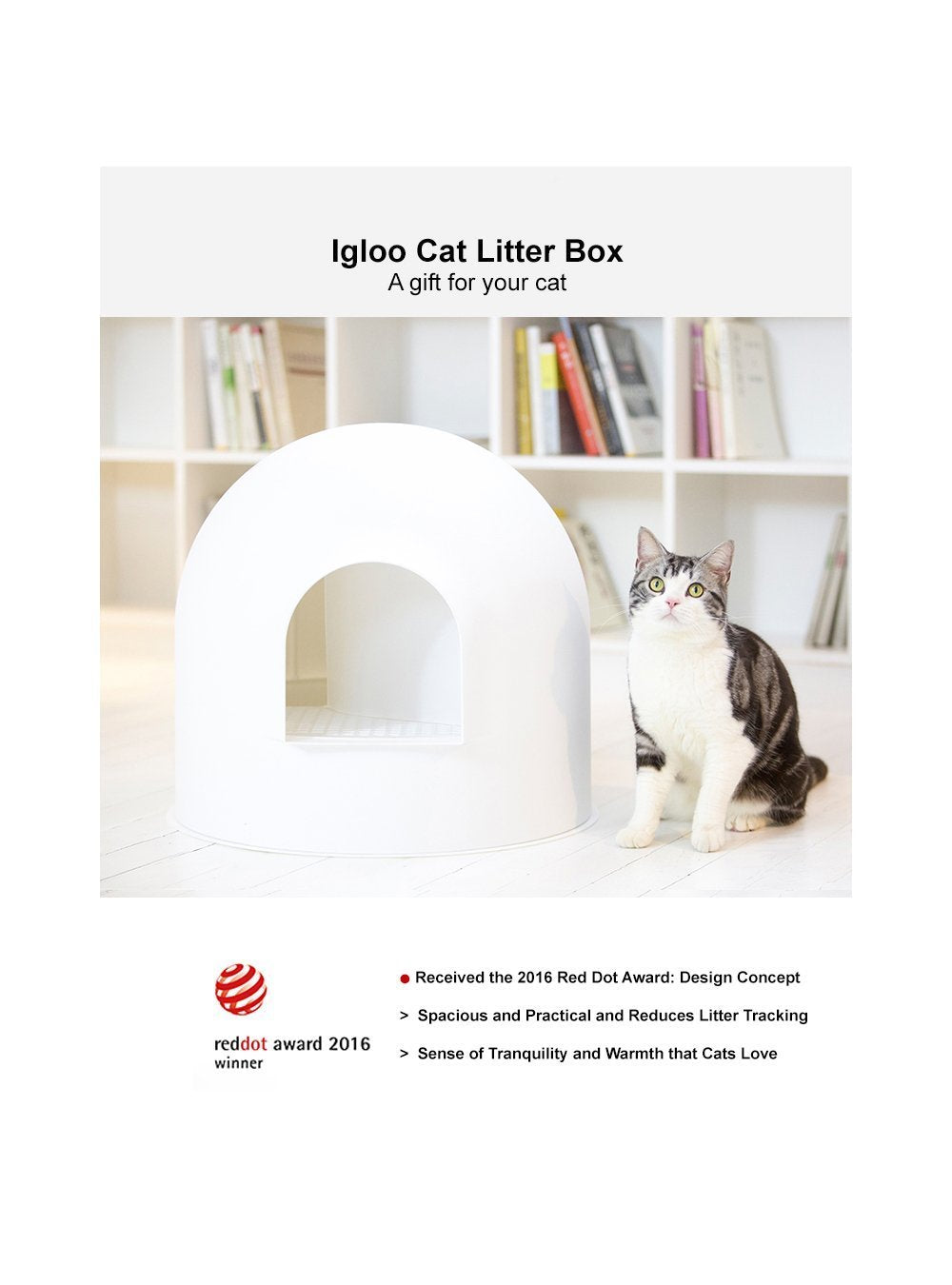 Pidan "Igloo" Cat Litter Box with litter scoop - Maokids Pet