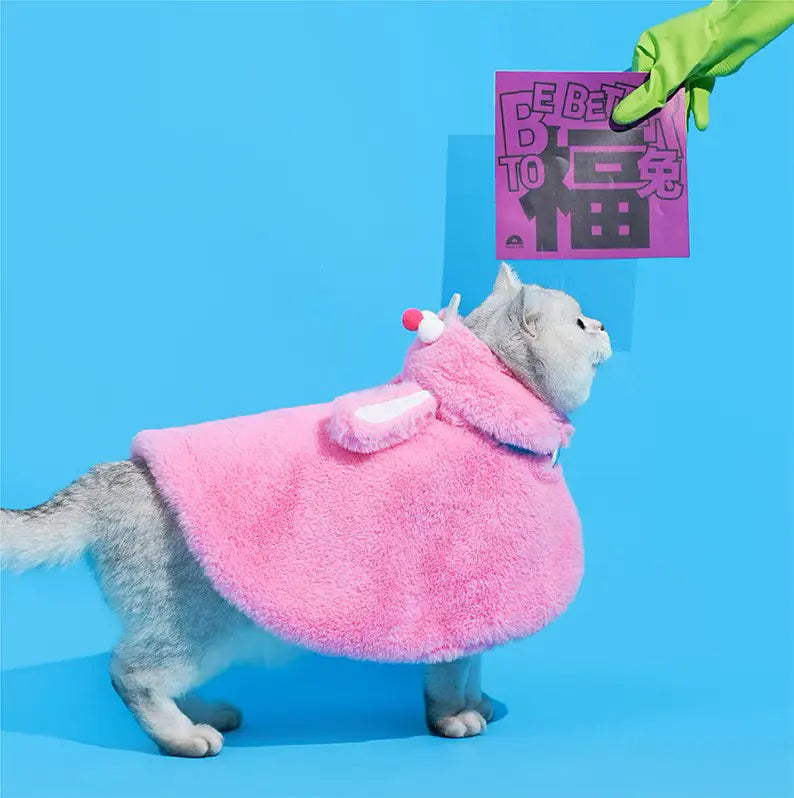 Zeze Fluffy Rabbit-Shaped Pet Cape - Maokids Pet