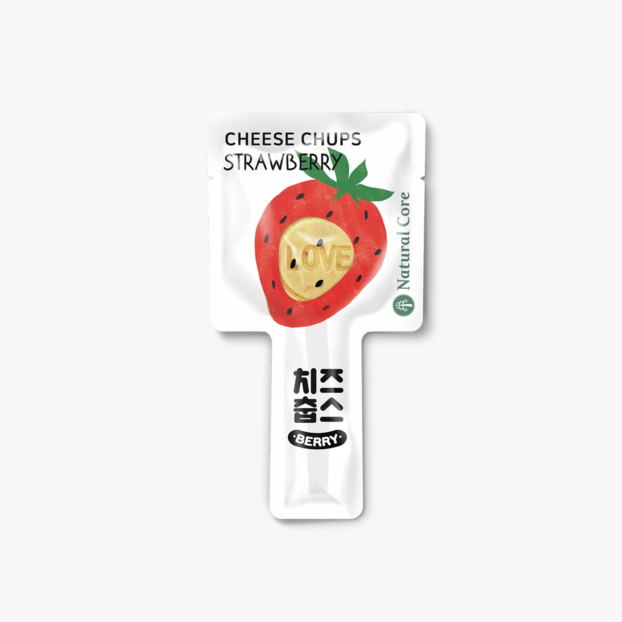Natural Core Cheese & Strawberry Lollipop Dog Treats - 2 sticks - Maokids Pet