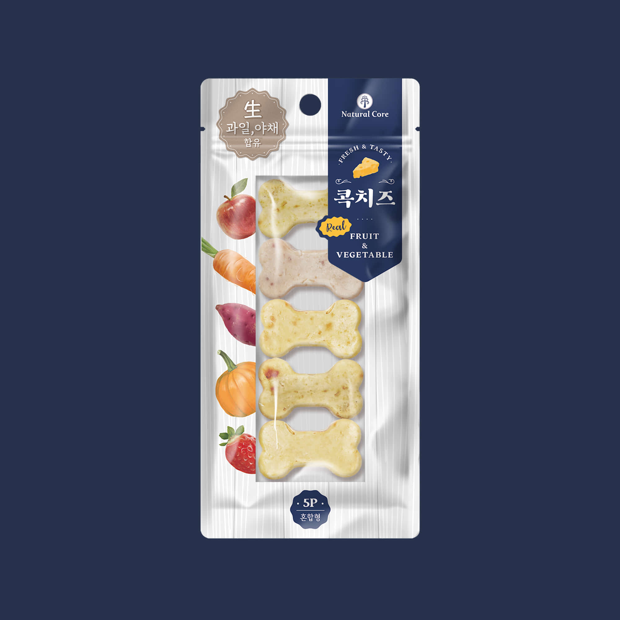 Natural Core Cheese Bone with Fruit Dog Treats - 65g - Maokids Pet