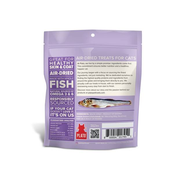 Plato Air-Dried Cat Treats - Baltic Sprat - Maokids Pet