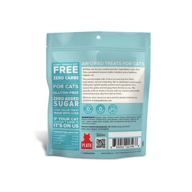 Plato Air-Dried Cat Treats - Tuna & Salmon Recipe - Maokids Pet