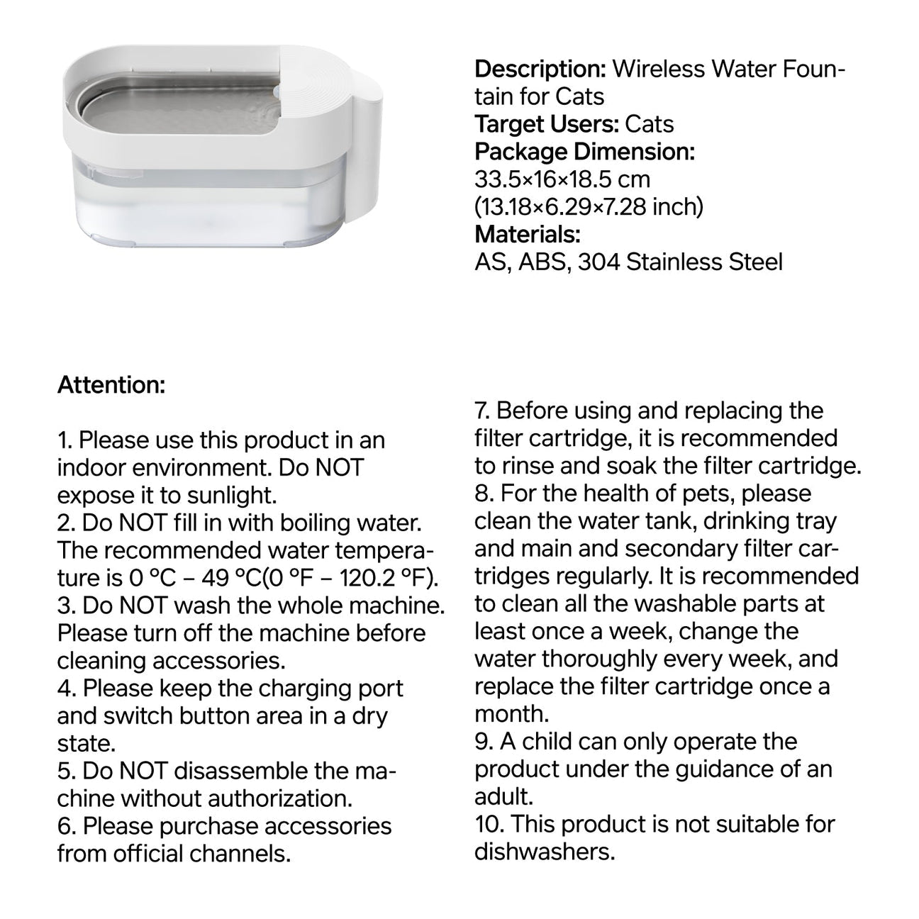 Pidan Cat Water Fountain Wireless Type - Maokids Pet