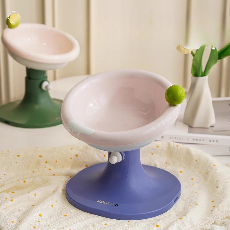 Miaofairy Adjustable Ceramic Pet Bowl - Ice Cream Style