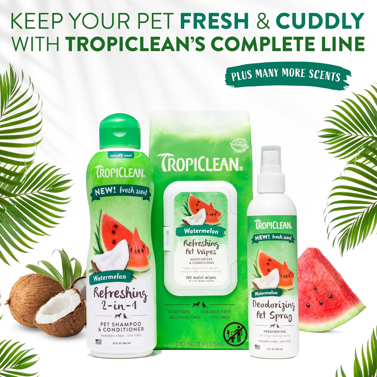 Tropiclean Watermelon Hypoallergenic Waterless Shampoo - 7.4oz - Maokids Pet
